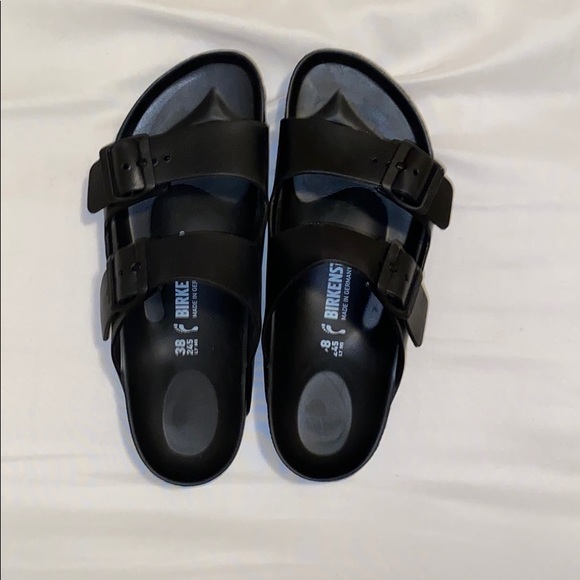 black plastic birkenstocks